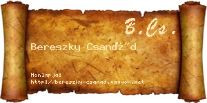 Bereszky Csanád névjegykártya